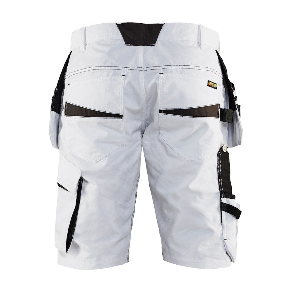 Blaklader Painters Shorts with Stretch 1099 #colour_white-dark-grey