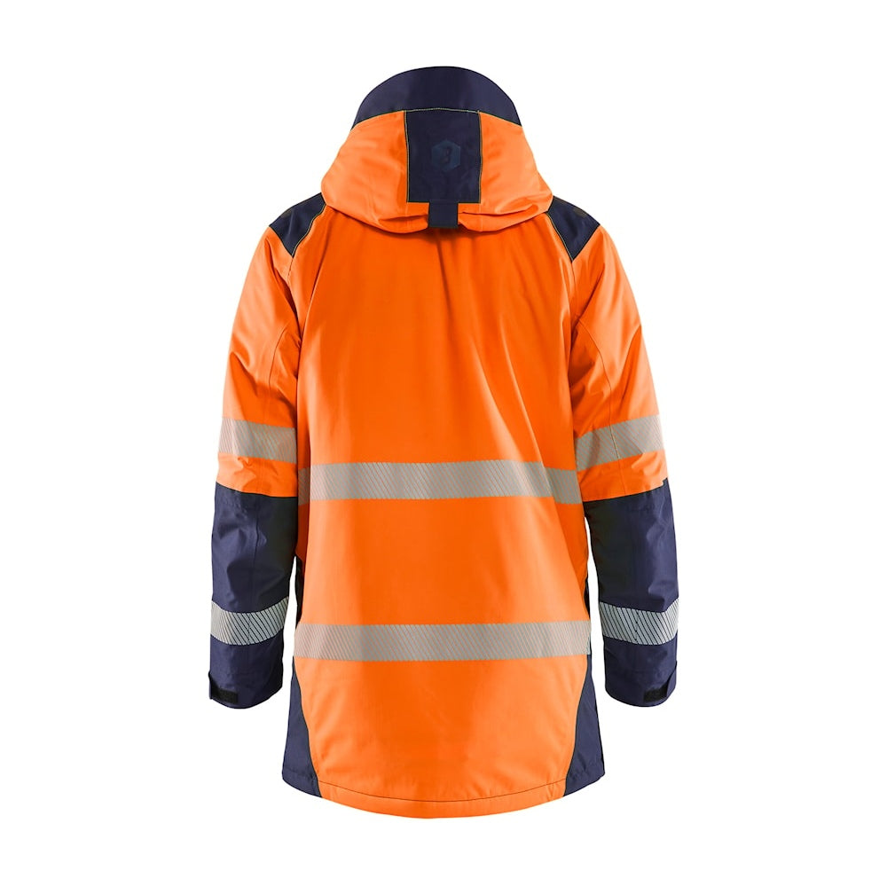 Blaklader Winter Parka Hi-Vis 4457 #colour_orange-navy-blue