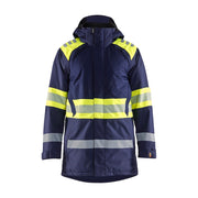 Blaklader Winter Parka Hi-Vis 4485 #colour_navy-blue-hi-vis-yellow