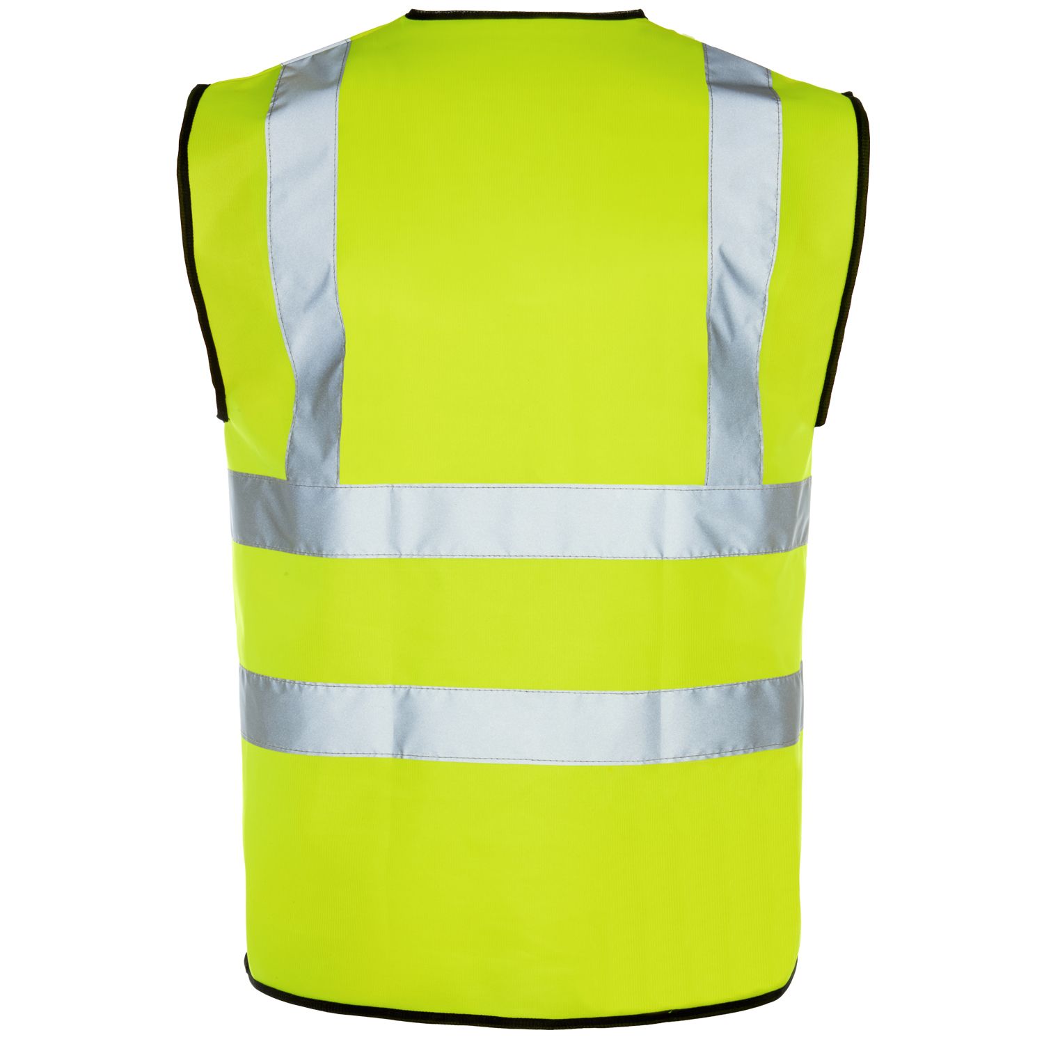 Supertouch Hi Vis Yellow Velcro Vest - Black Binding - Velcro
