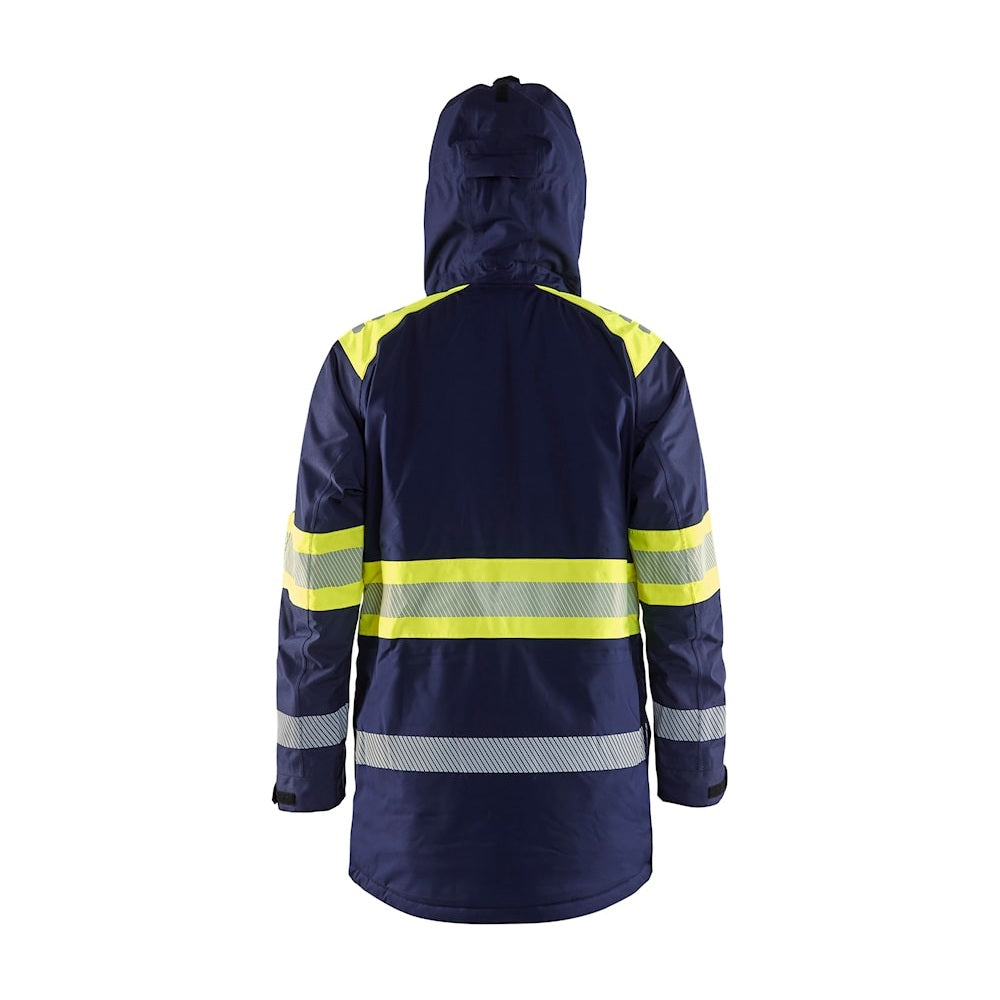 Blaklader Winter Parka Hi-Vis 4485 #colour_navy-blue-hi-vis-yellow