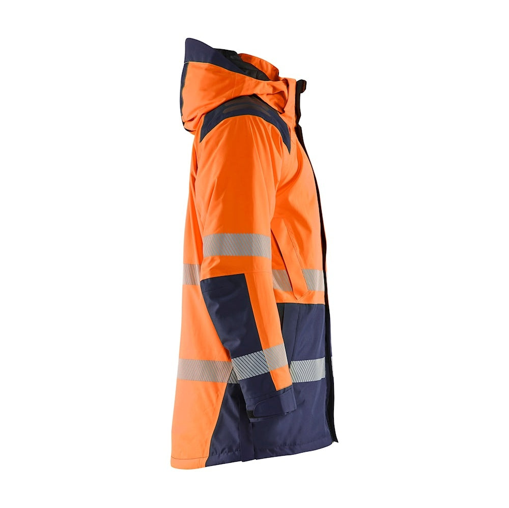 Blaklader Winter Parka Hi-Vis 4457 #colour_orange-navy-blue