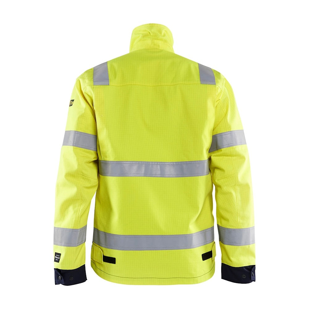 Blaklader Multinorm Jacket 4087 #colour_hi-vis-yellow-navy-blue