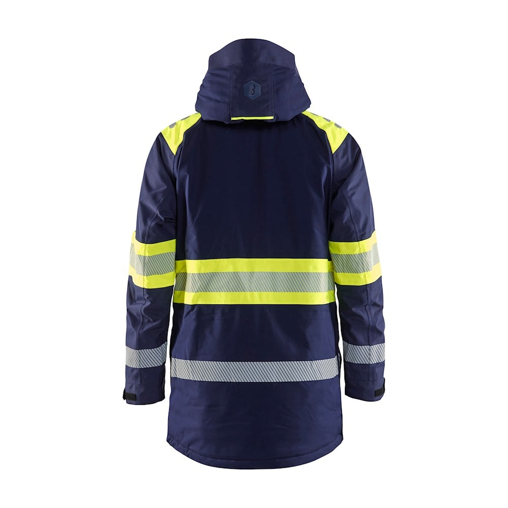 Blaklader Winter Parka Hi-Vis 4485 #colour_navy-blue-hi-vis-yellow