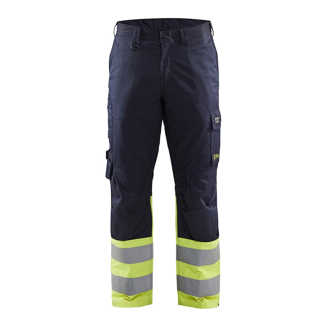 Blaklader Trousers Inherent Steel 1705 #colour_navy-blue-hi-vis-yellow