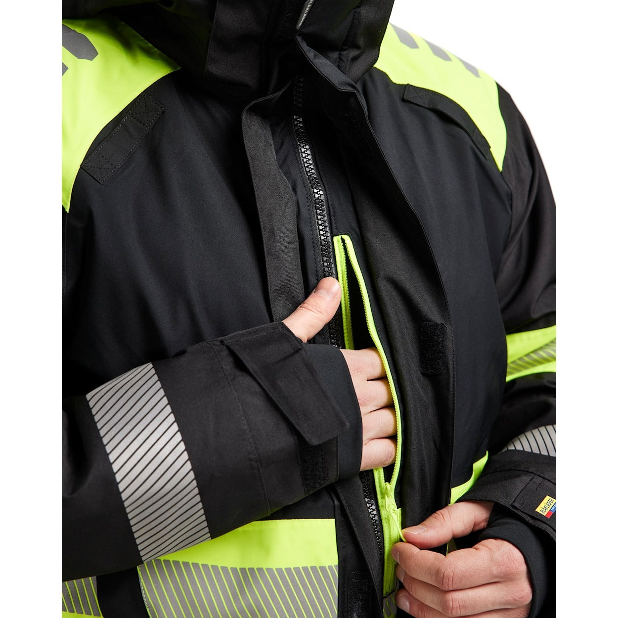 Blaklader Winter Parka Hi-Vis 4485 #colour_black-hi-vis-yellow