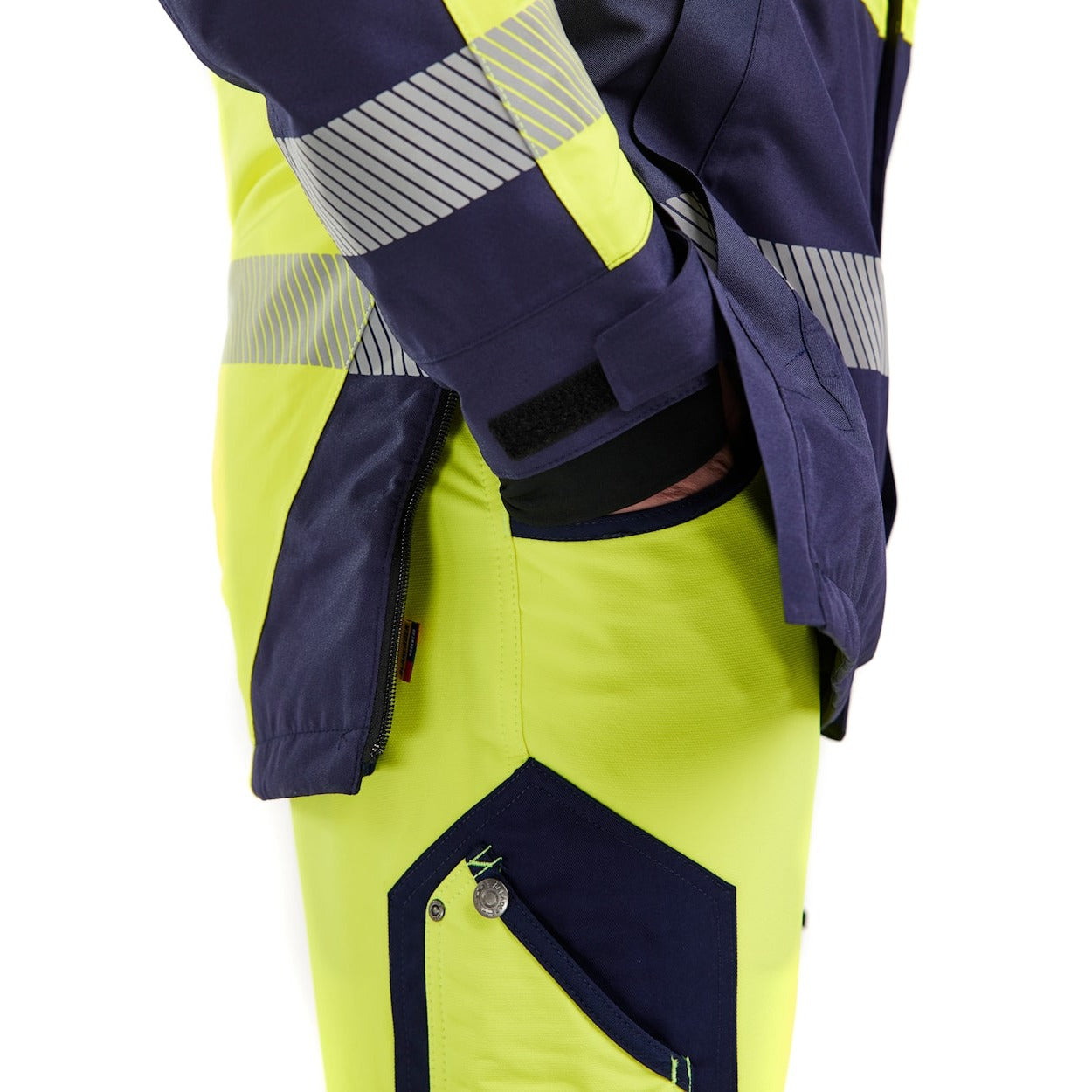 Blaklader Winter Parka Hi-Vis 4457 #colour_hi-vis-yellow-navy-blue