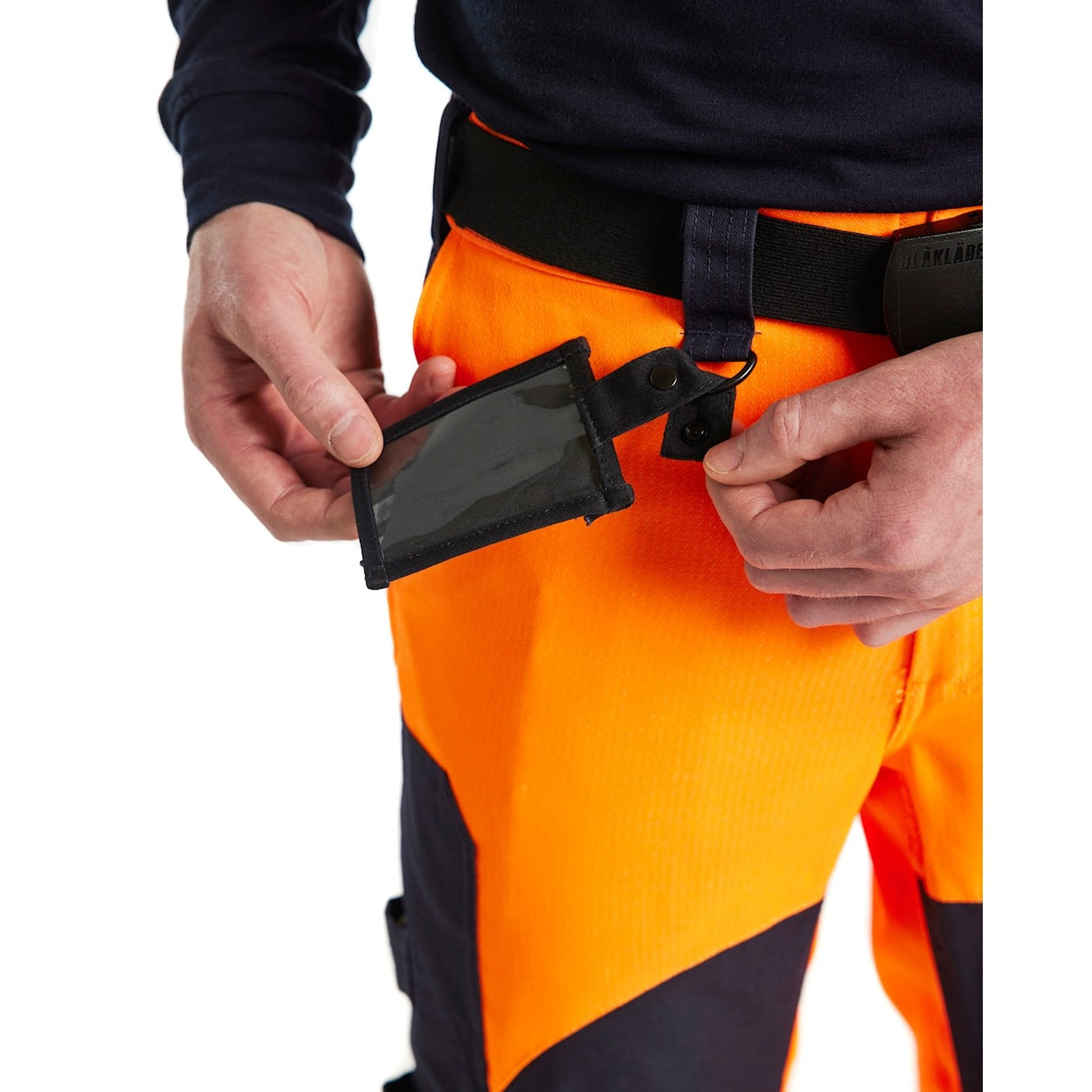 Blaklader Multinorm Inherent Trousers 1588 #colour_orange-navy-blue