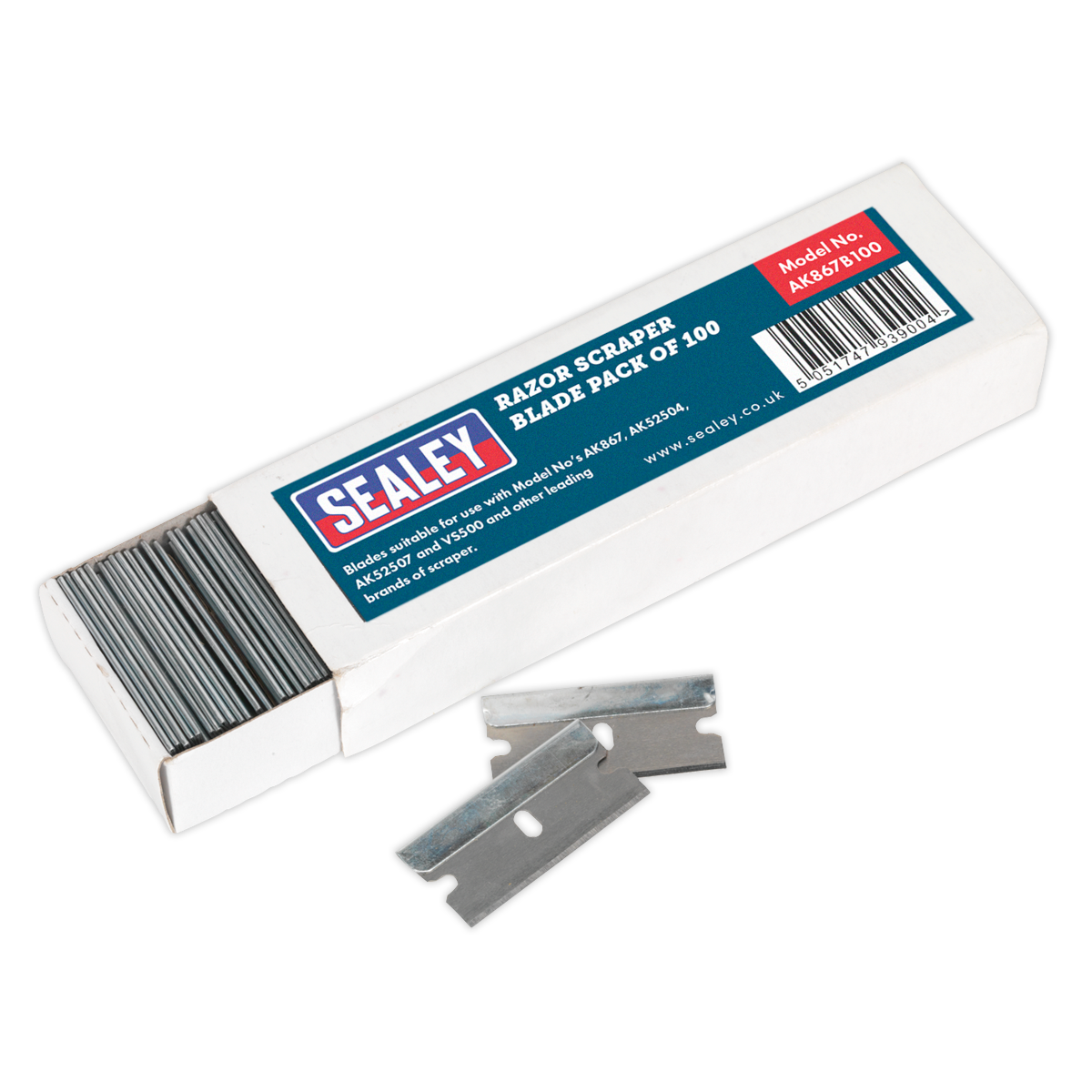 Sealey Razor Scraper Blade Pack of 100