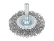 BlueSpot Tools Flat Steel Wire Wheel Brush 50mm x 6mm Arbor