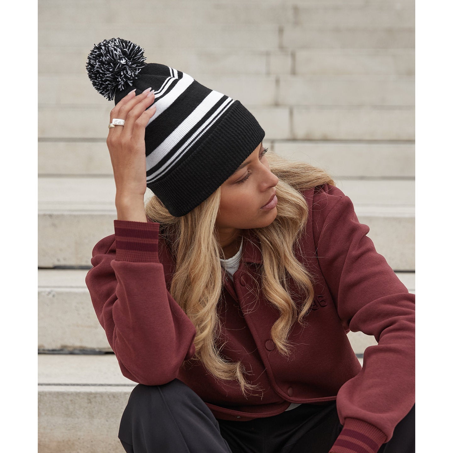 Beechfield Striped Fan Beanie