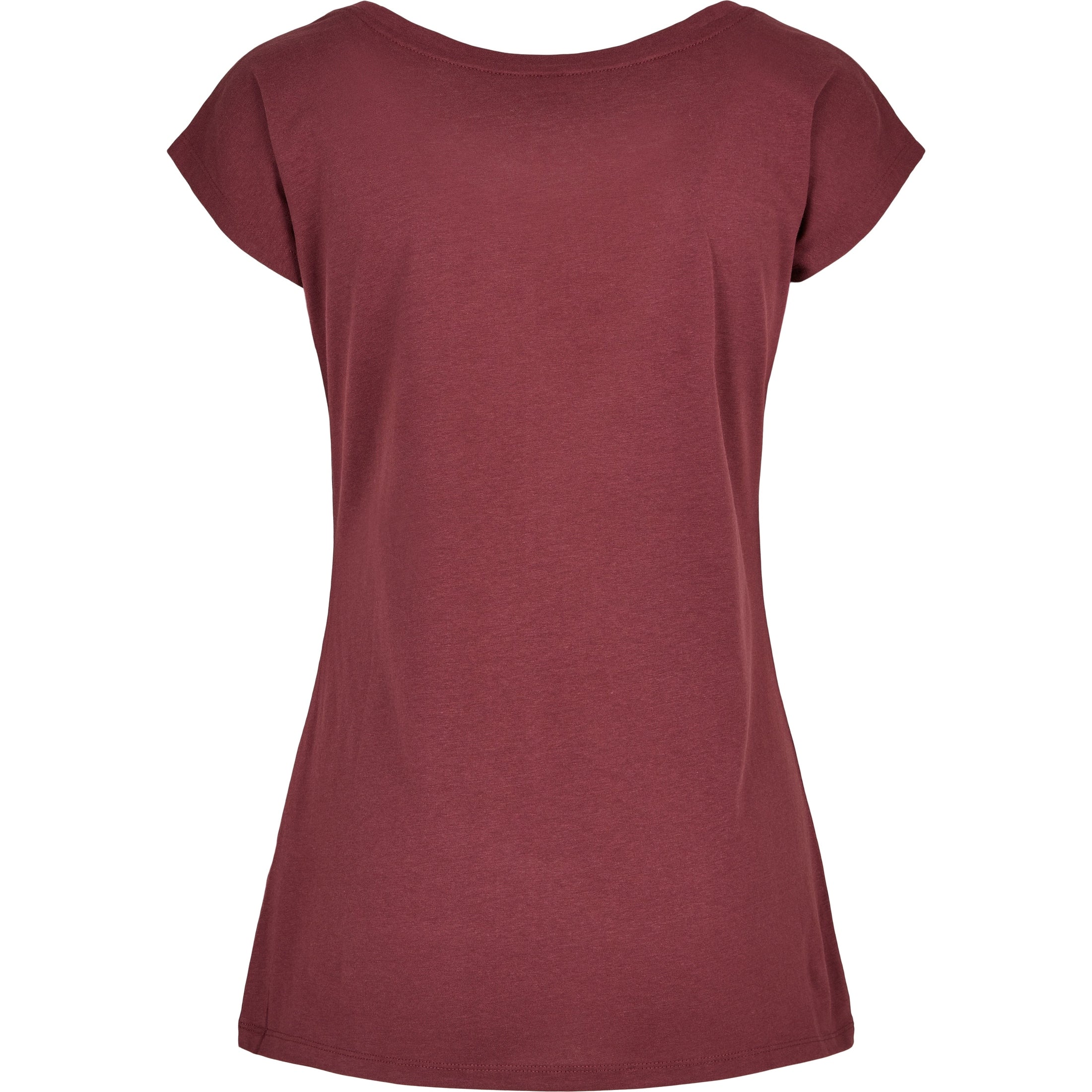 Build Your Brand Basic Women's Wide Neck Tee - Cherry