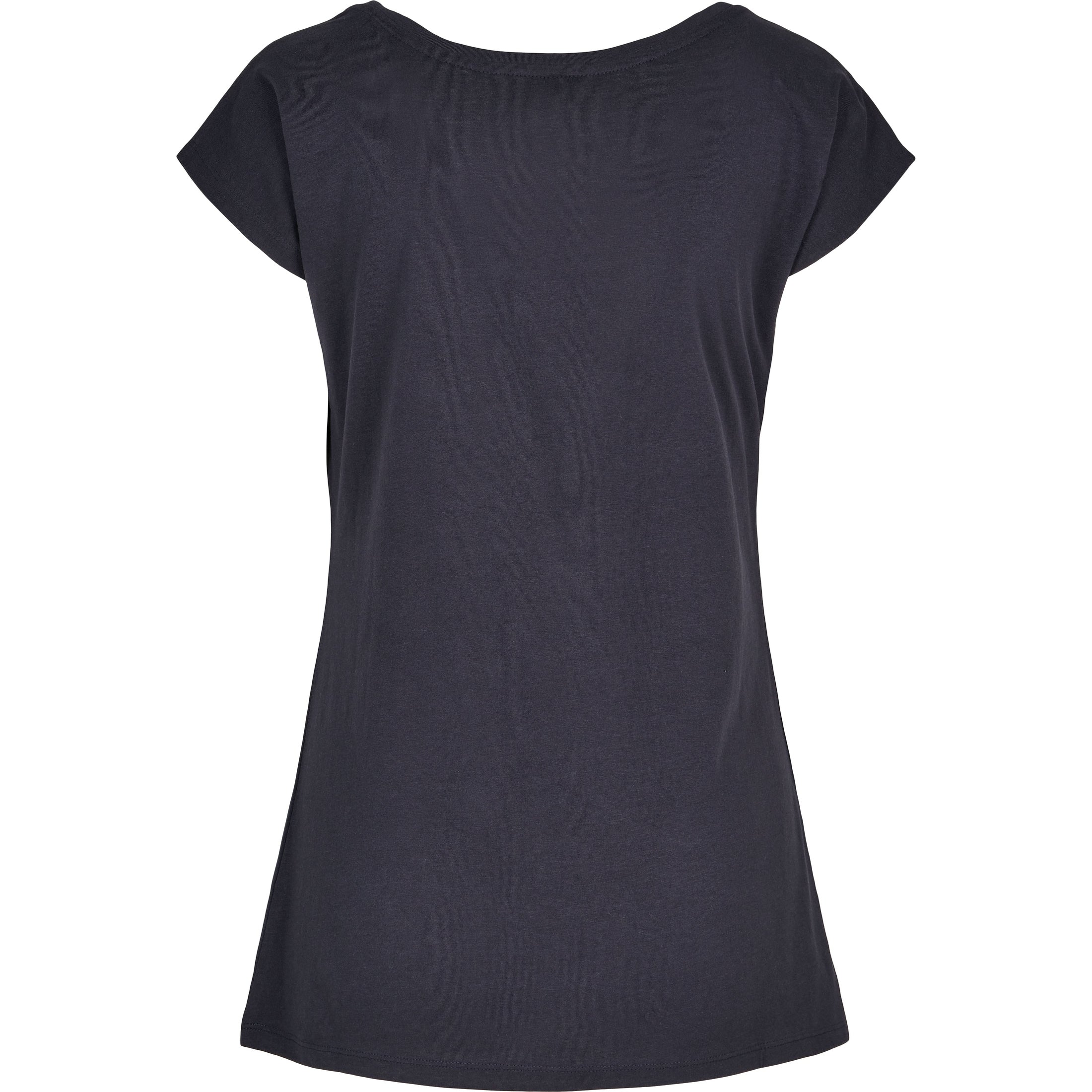 Build Your Brand Basic Women's Wide Neck Tee - Navy