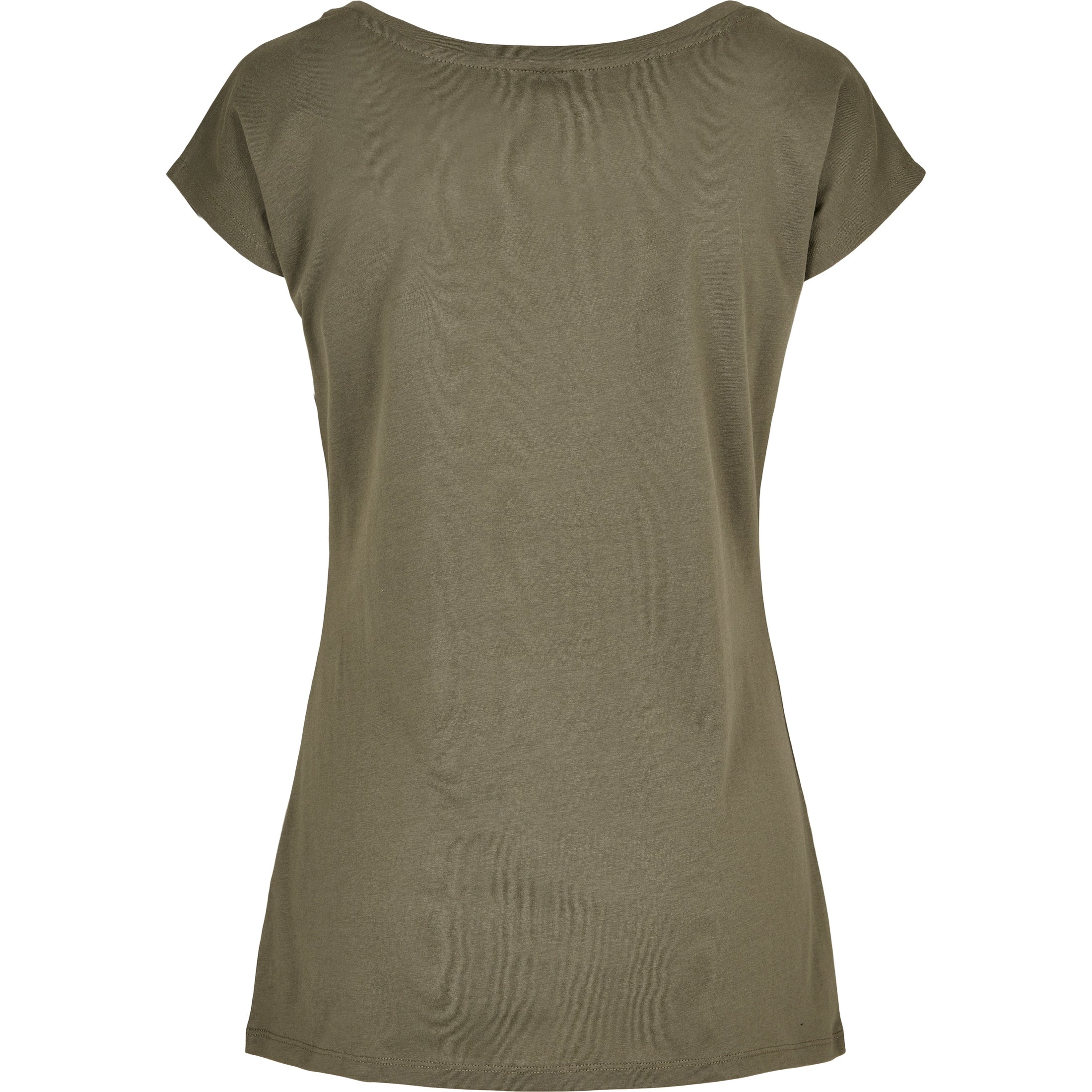 Build Your Brand Basic Women's Wide Neck Tee - Olive