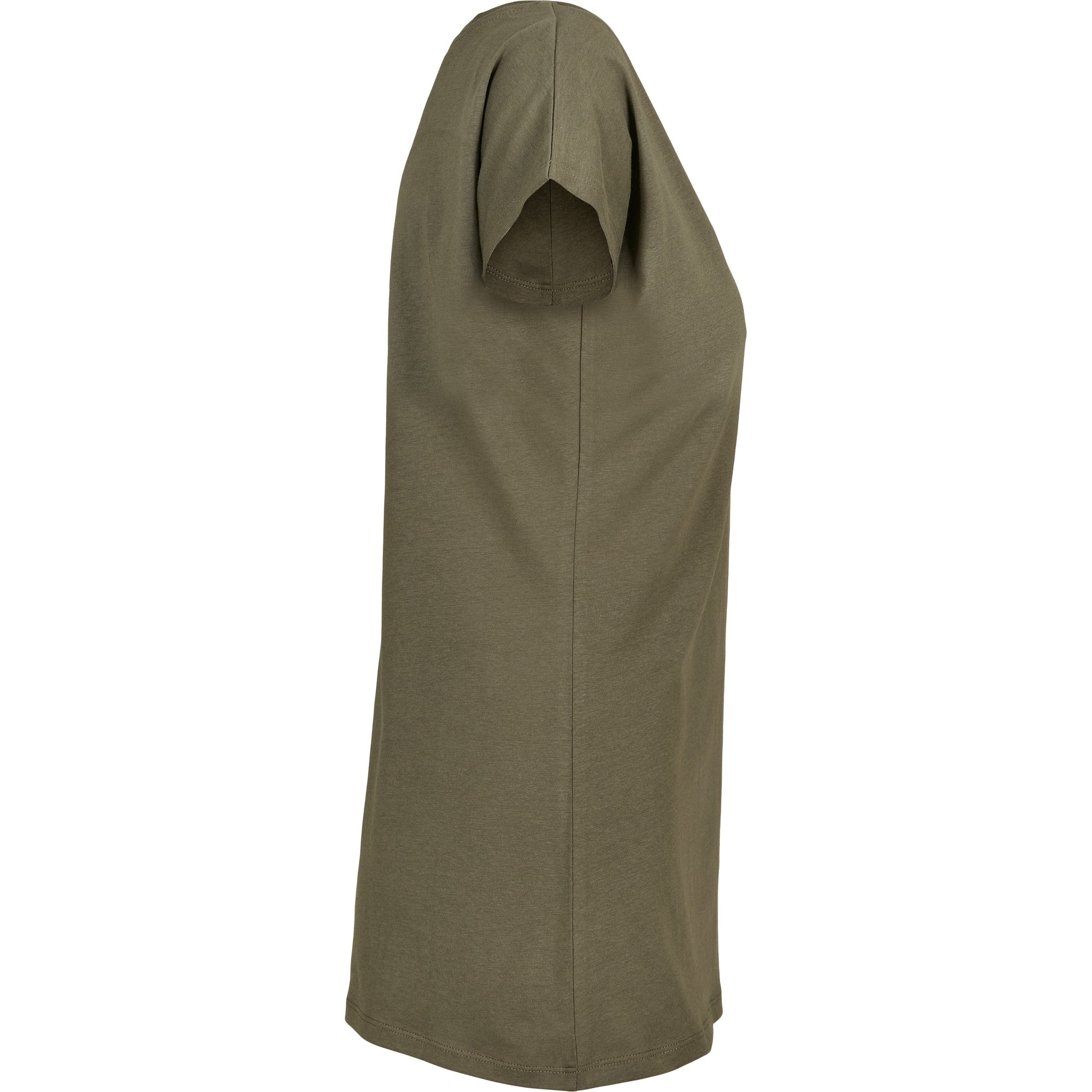 Build Your Brand Basic Women's Wide Neck Tee - Olive