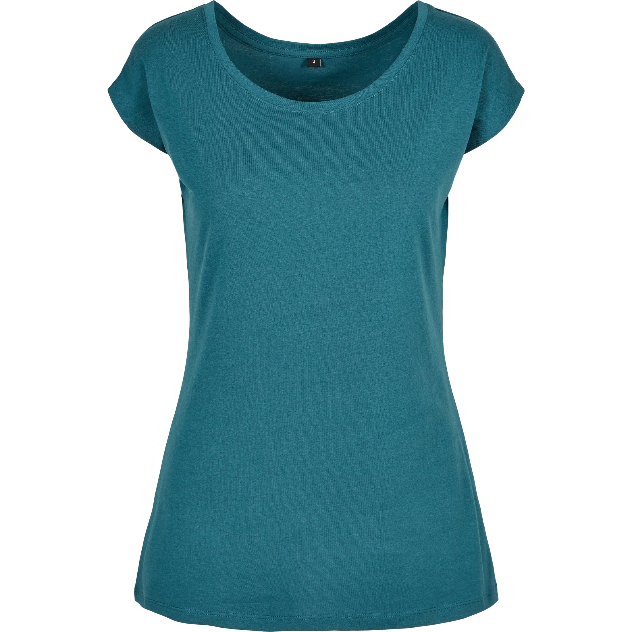 Build Your Brand Basic Women's Wide Neck Tee - Teal