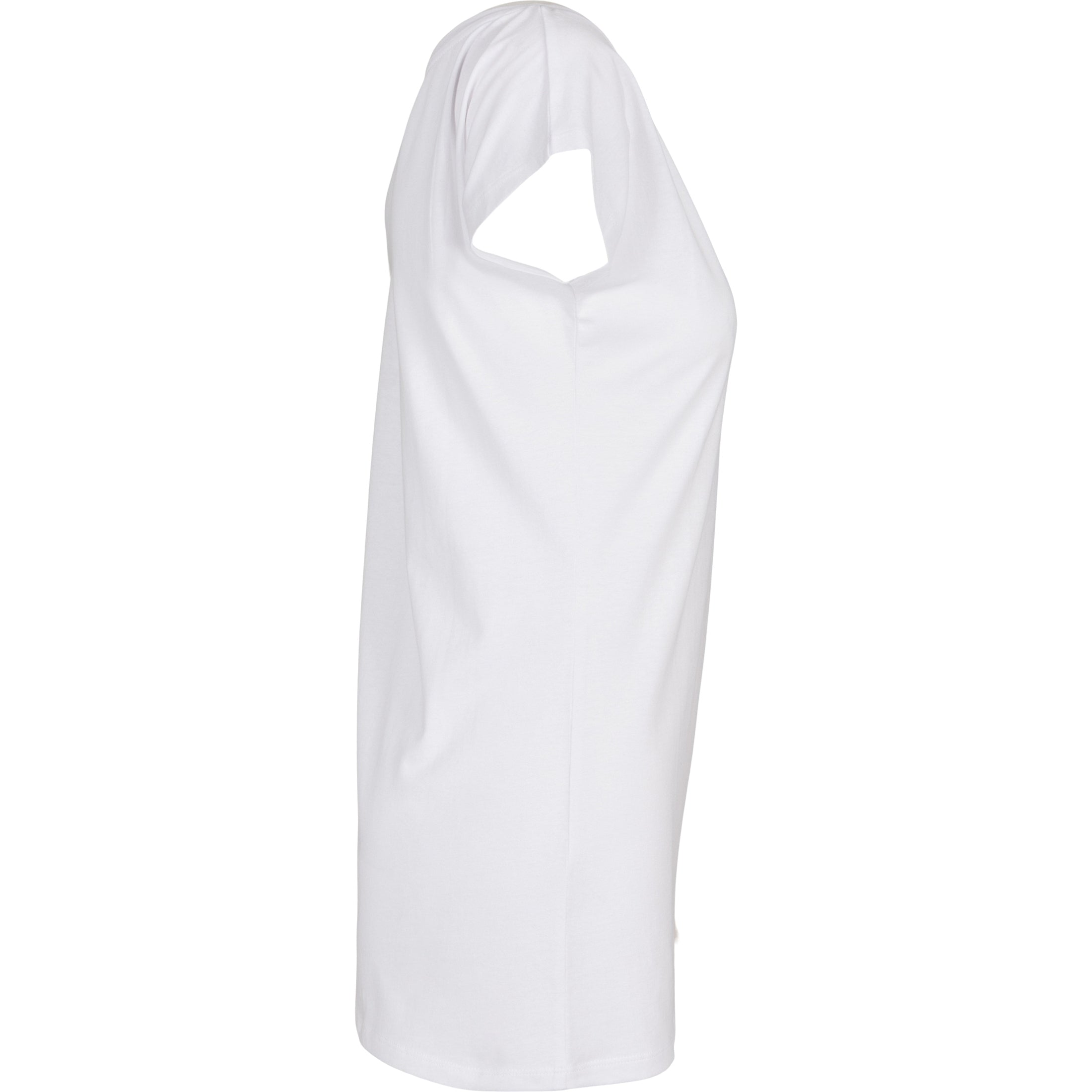 Build Your Brand Basic Women's Wide Neck Tee - White