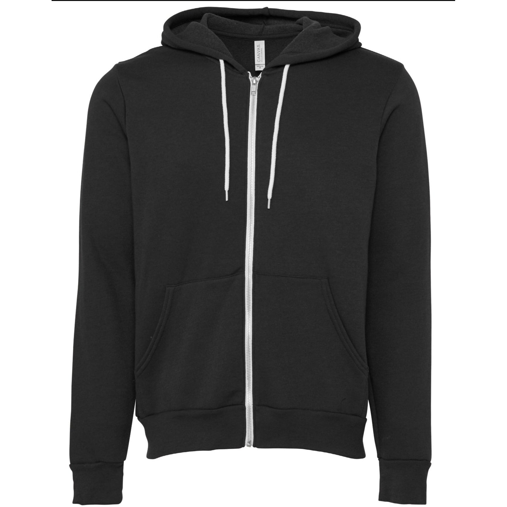 Bella Canvas Unisex Polycotton Fleece Full-Zip Hoodie - DTG Dark Grey