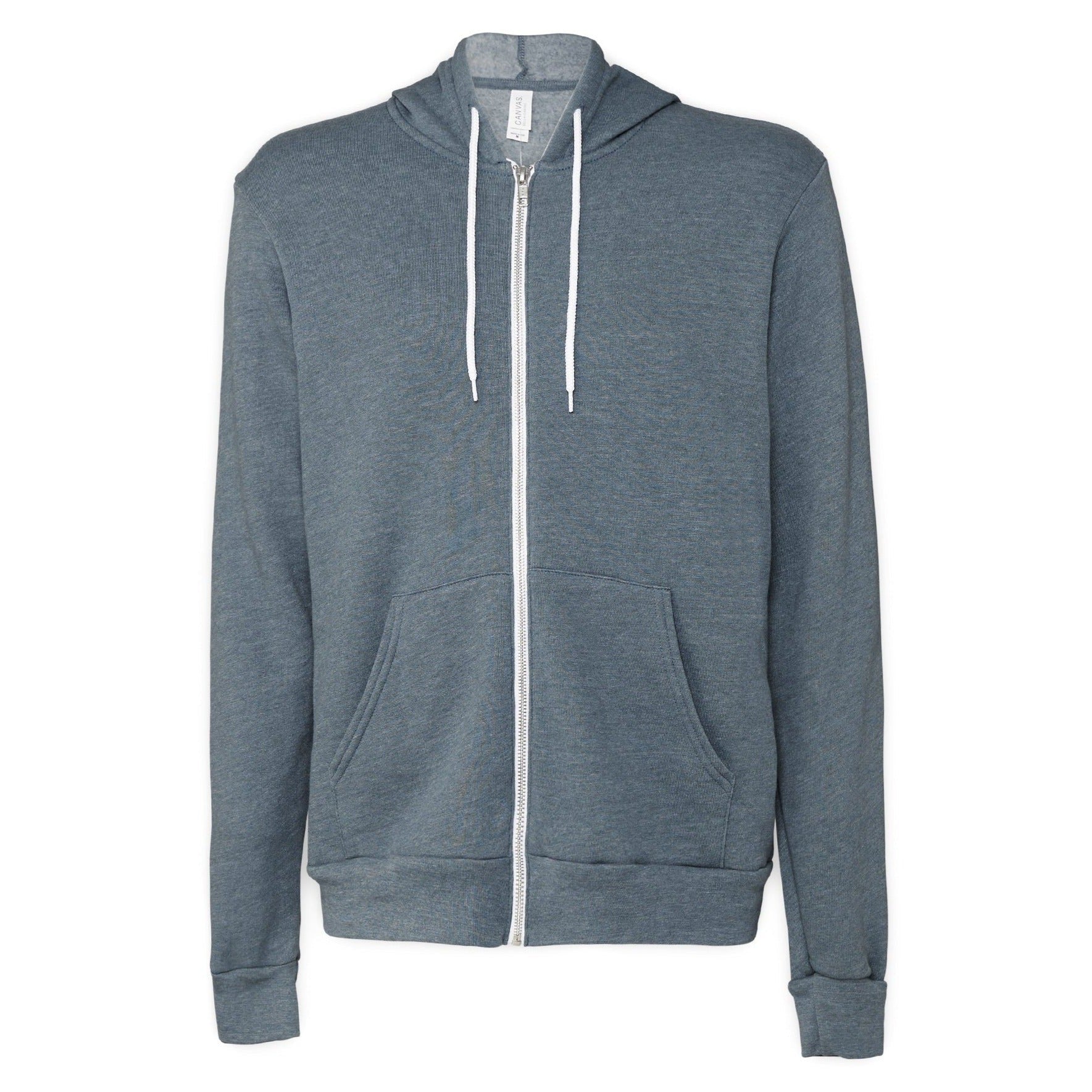 Bella Canvas Unisex Polycotton Fleece Full-Zip Hoodie - Heather Slate