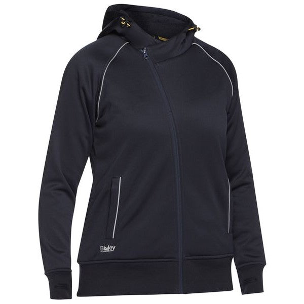 Bisley Women's Fleece Zip Front Hoodie W/Sherpa Lining 270gsm #colour_navy