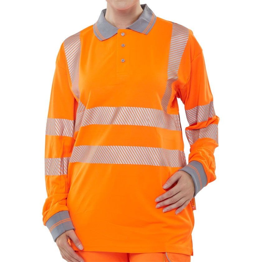 Beeswift Hiviz Executive Long Sleeve Polo