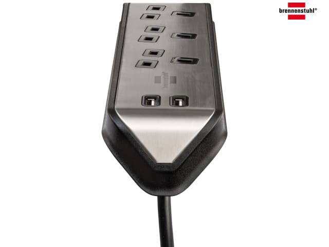 Brennenstuhl estilo Corner Extension Lead 240V 3-Gang 13A Black 2m