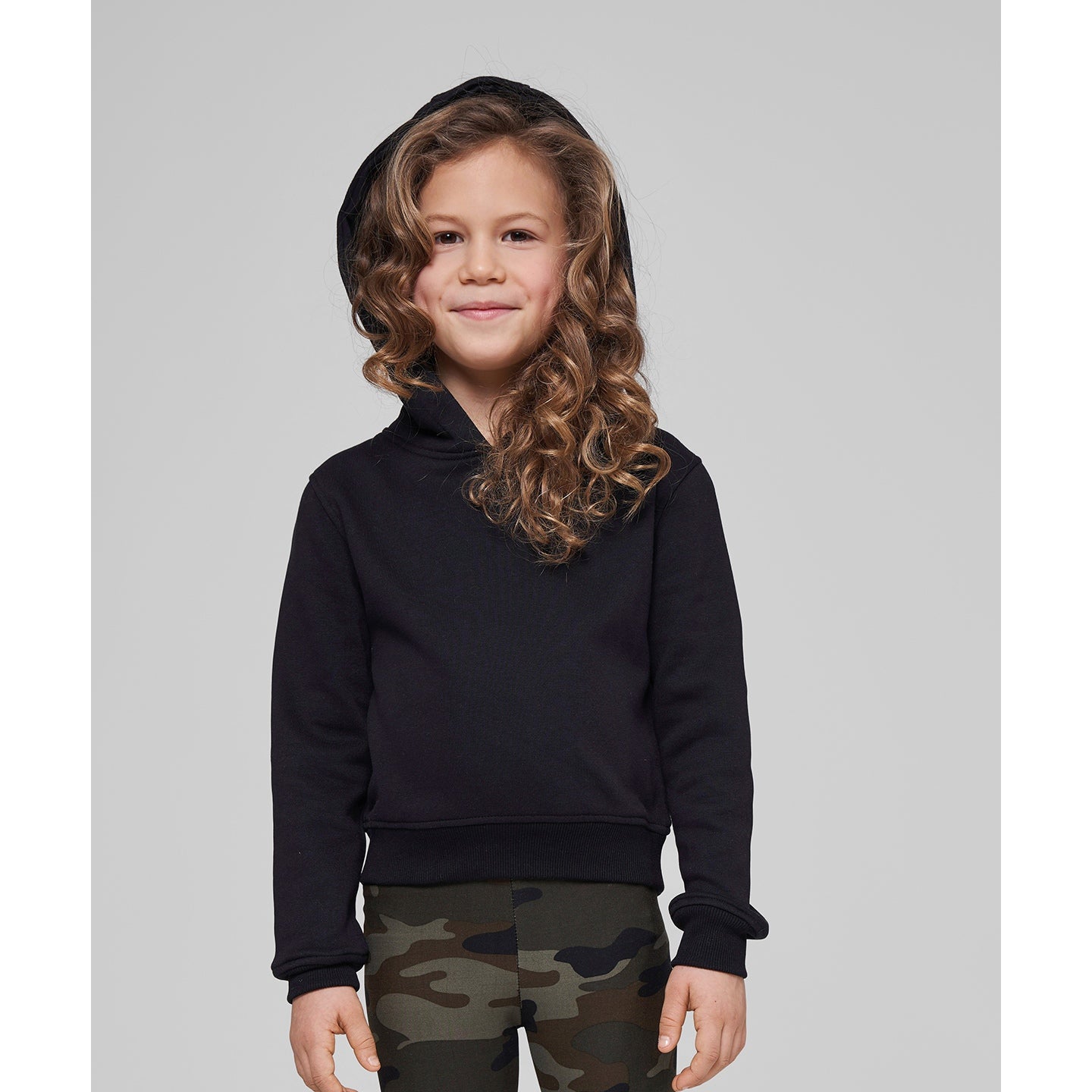 Build Your Brand Girls Cropped Sweat Hoodie