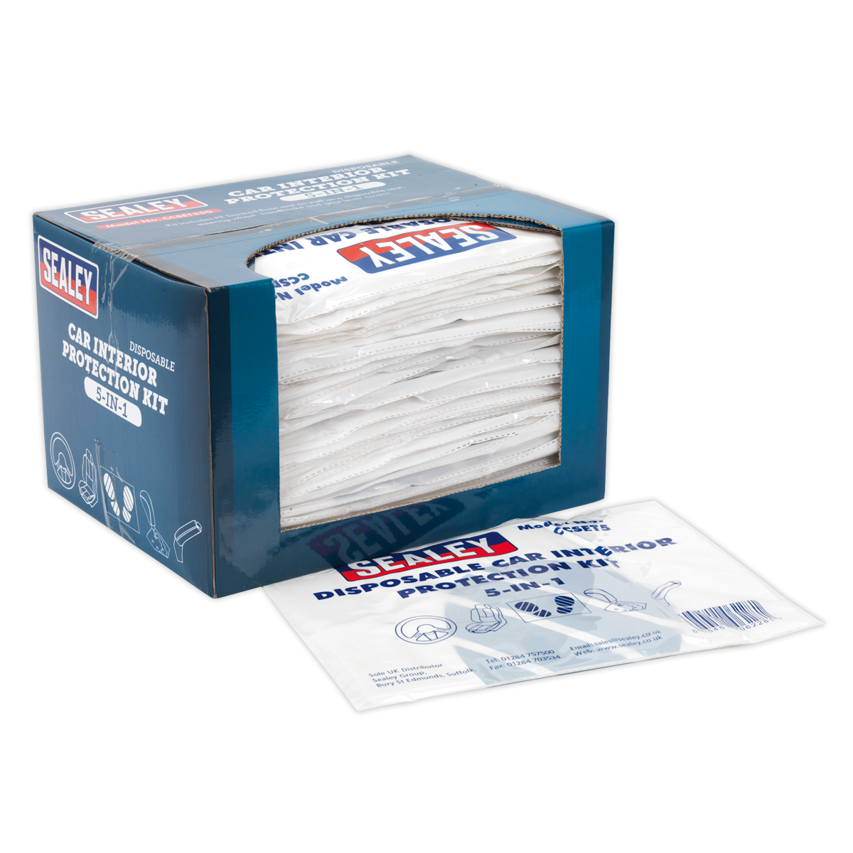 Sealey 5-in-1 Disposable Car Interior Protection Kit - Display Box of 50