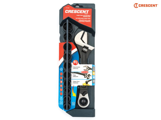 Crescent® X6 Pass-Thru Adjustable Wrench Set, 11 Piece