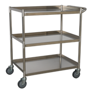 Sealey Workshop Trolley 3-Level Stainless Steel