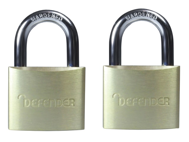 DEFENDER Aluminium Padlock Twin Pack 40mm