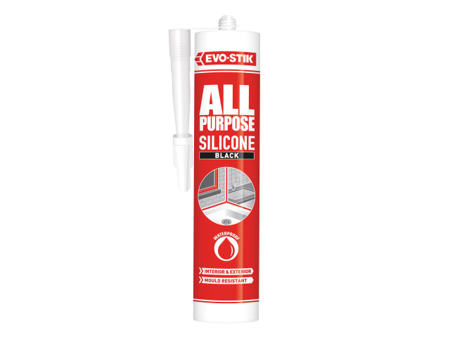 EVO-STIK 112872 All Purpose Flex Silicone Sealant Black C20