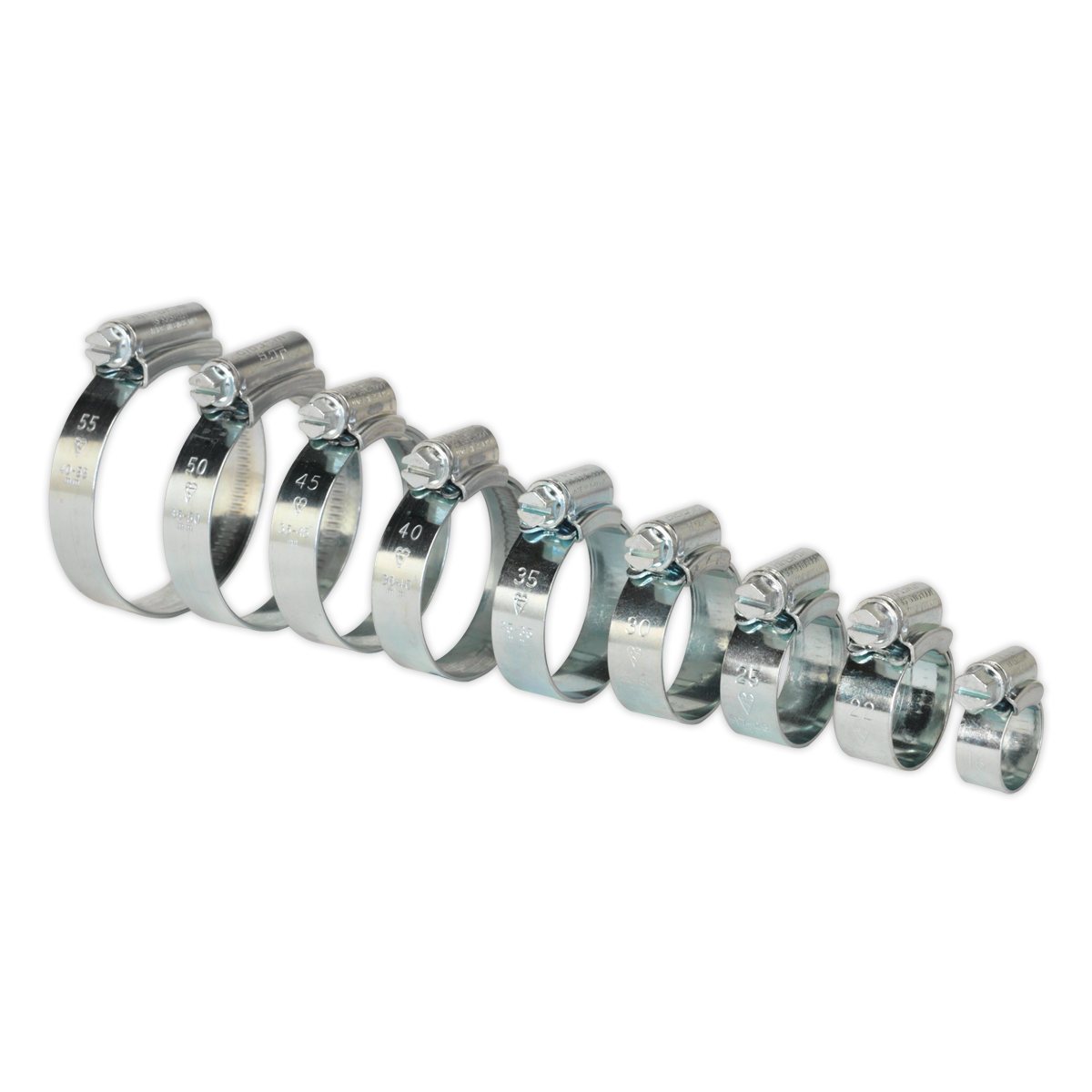 Sealey HI-GRIP® Hose Clip Assortment 85pc Sizes Ø9.5-55mm