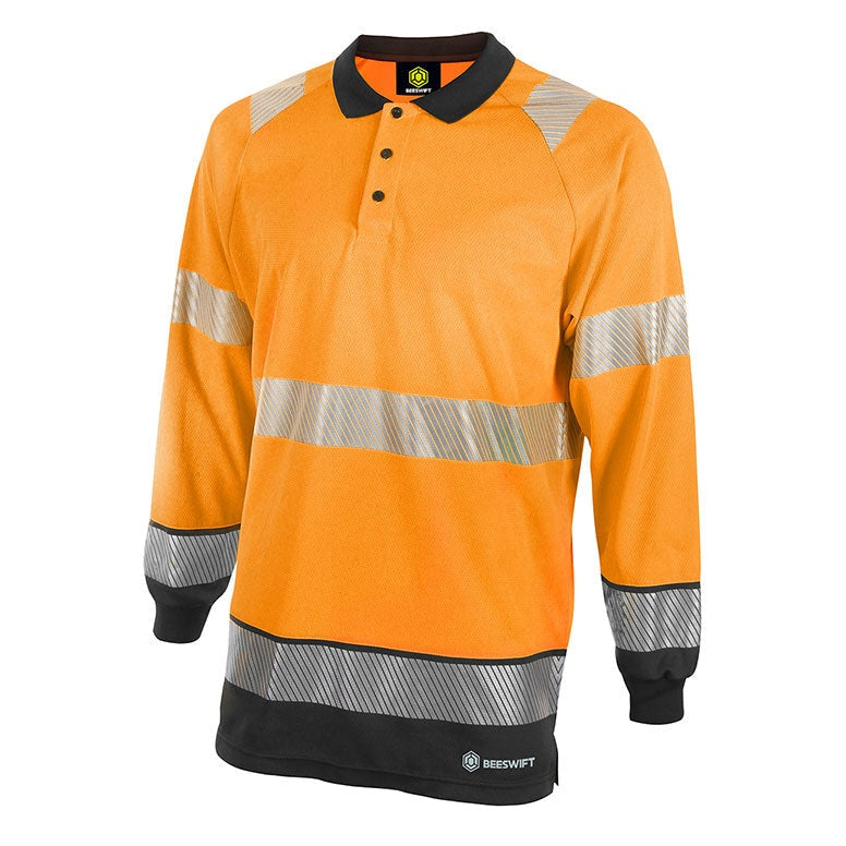 Beeswift Hivis Two Tone Polo Shirt L/S