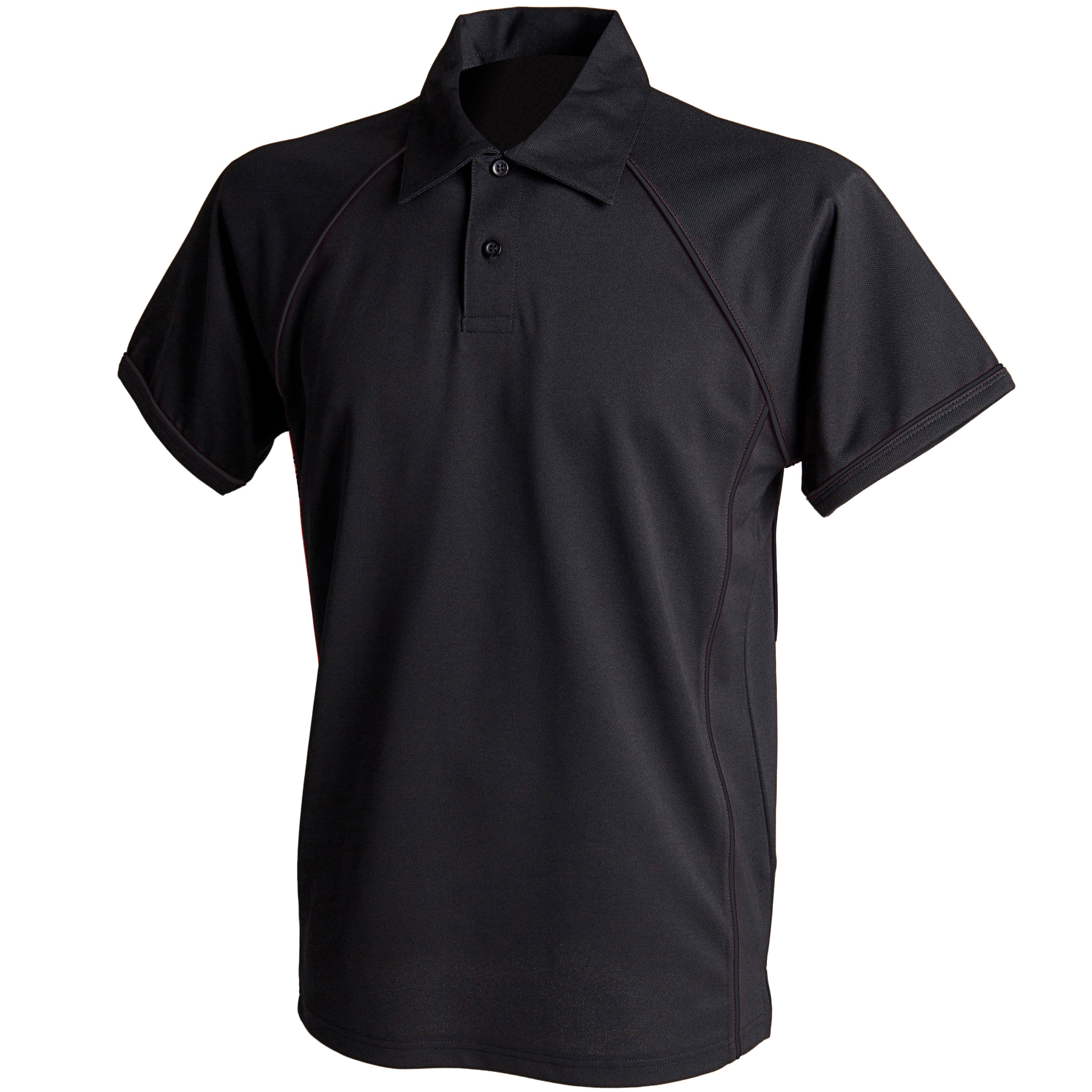 Finden & Hales Piped Performance Polo - Black/Black