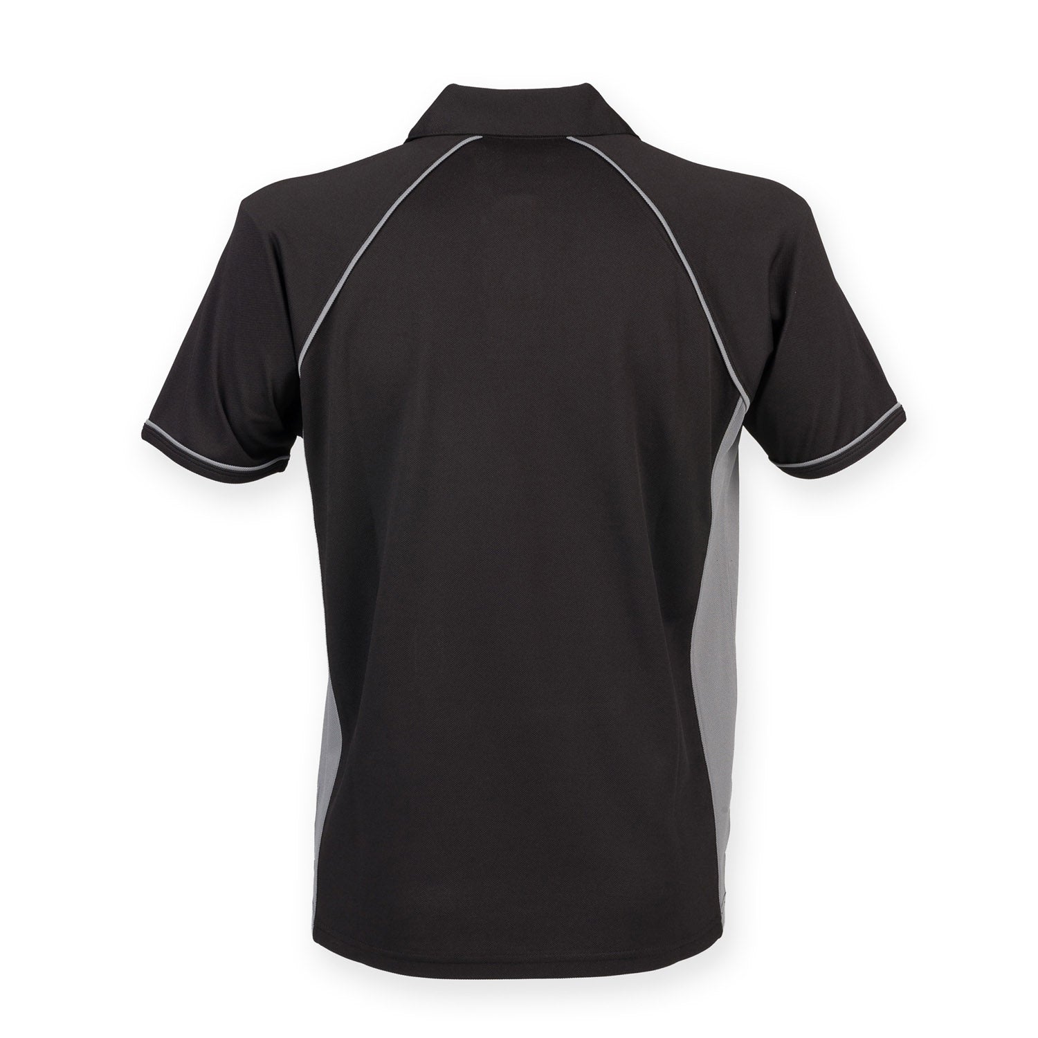 Finden & Hales Piped Performance Polo - Black/Gunmetal Grey
