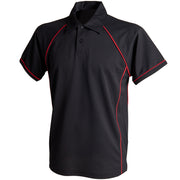 Finden & Hales Piped Performance Polo - Black/Red
