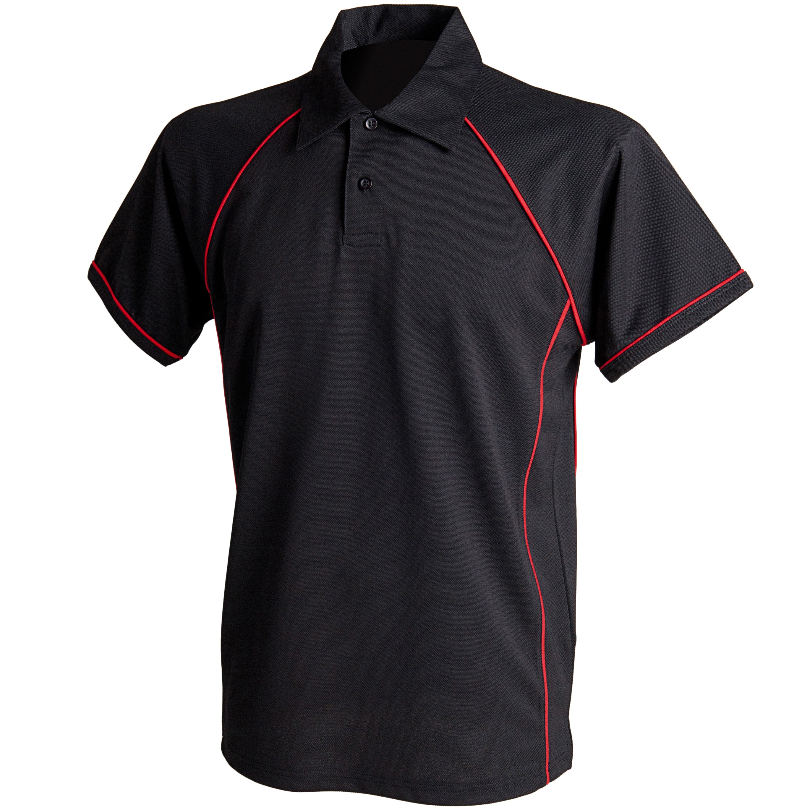 Finden & Hales Piped Performance Polo - Black/Red