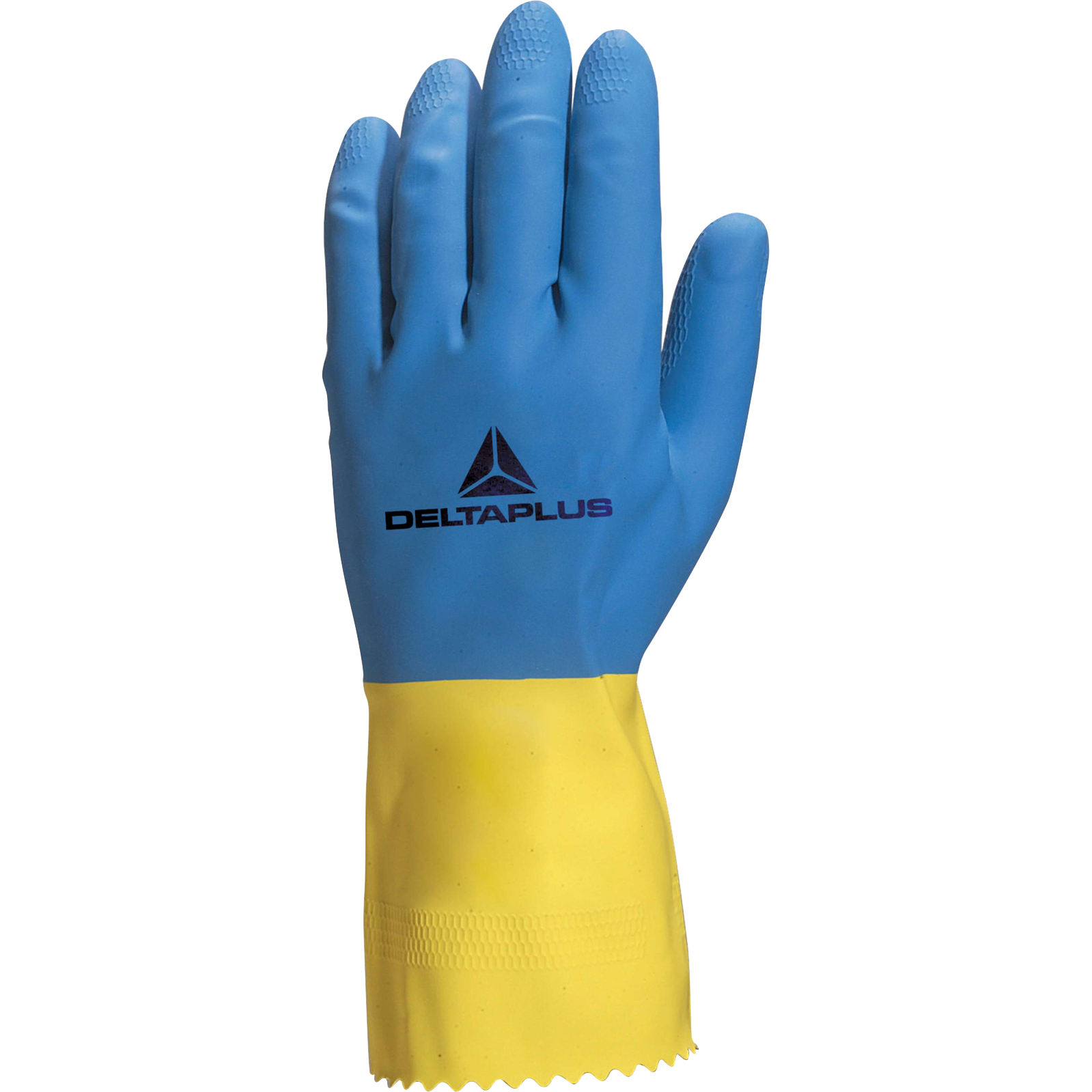 Delta Plus DUOCOLOR VE330 - uble-Layer Latex Chemical Gloves – Durable Protection & Enhanced Grip