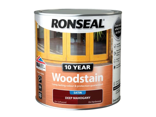 Ronseal 10 Year Woodstain Deep Mahogany 2.5 litre