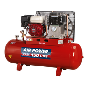 Sealey Air Compressor 150L Belt Drive Petrol Engine 6.5hp