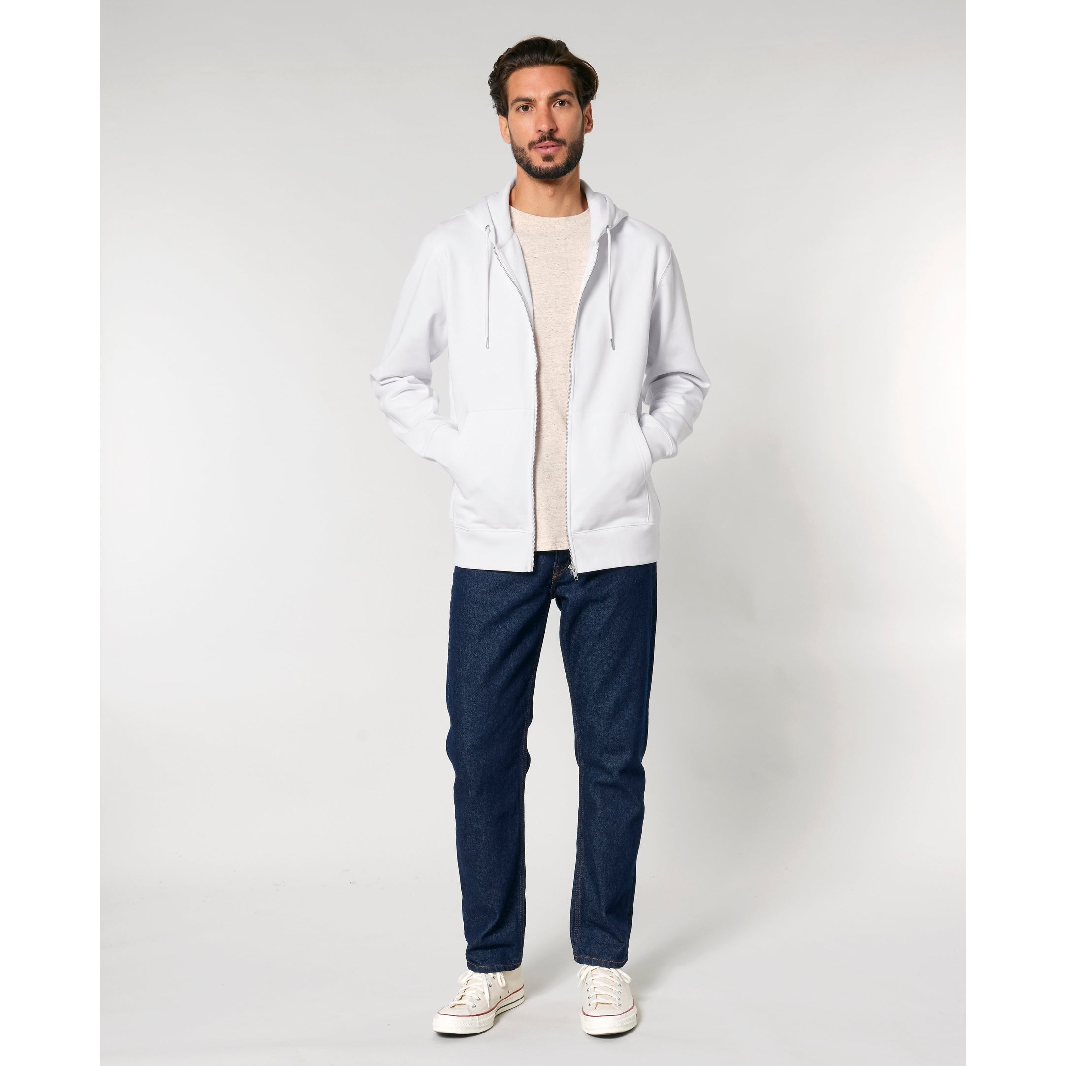 Stanley/Stella Unisex Cultivator 2.0 Iconic Zip-Thru Hoodie Sweatshirt (Stsu179) - White