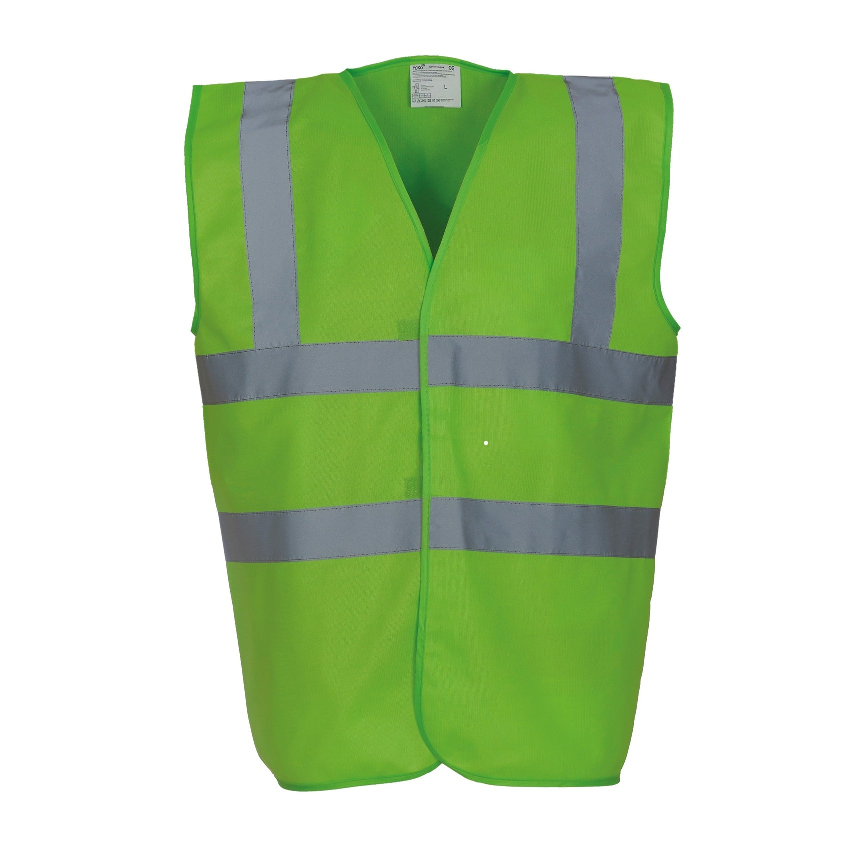 Yoko Hi-Vis 2-Band-And-Braces Waistcoat - Lime