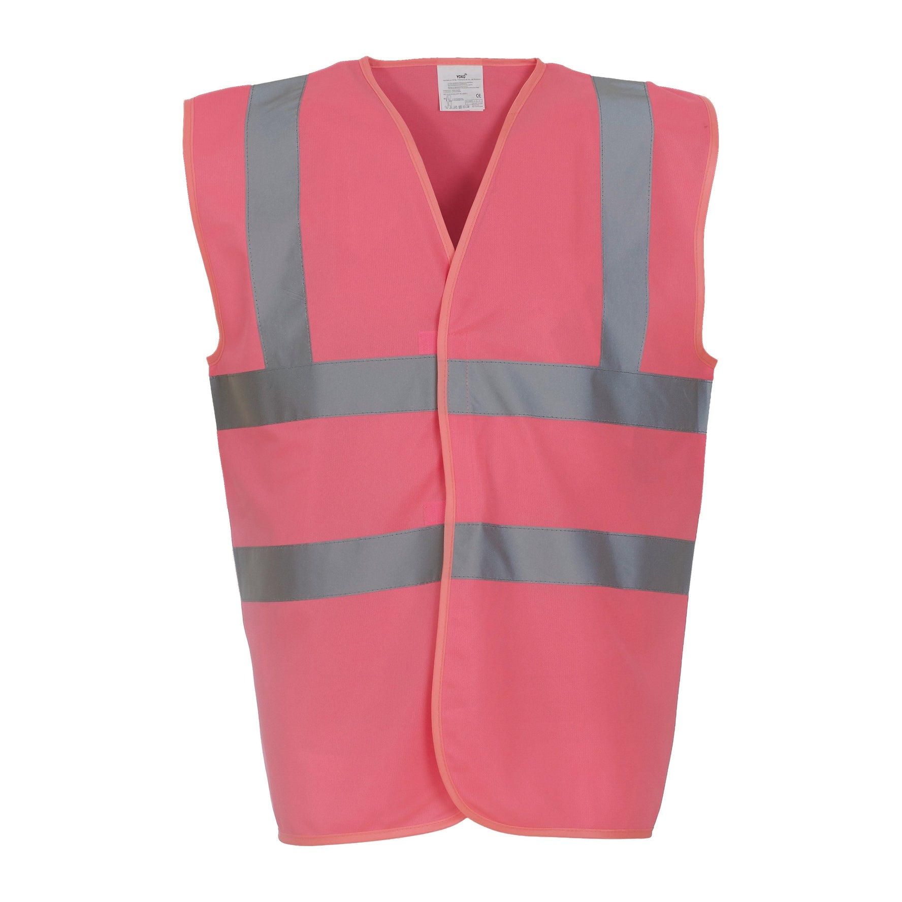 Yoko Hi-Vis 2-Band-And-Braces Waistcoat - Pink