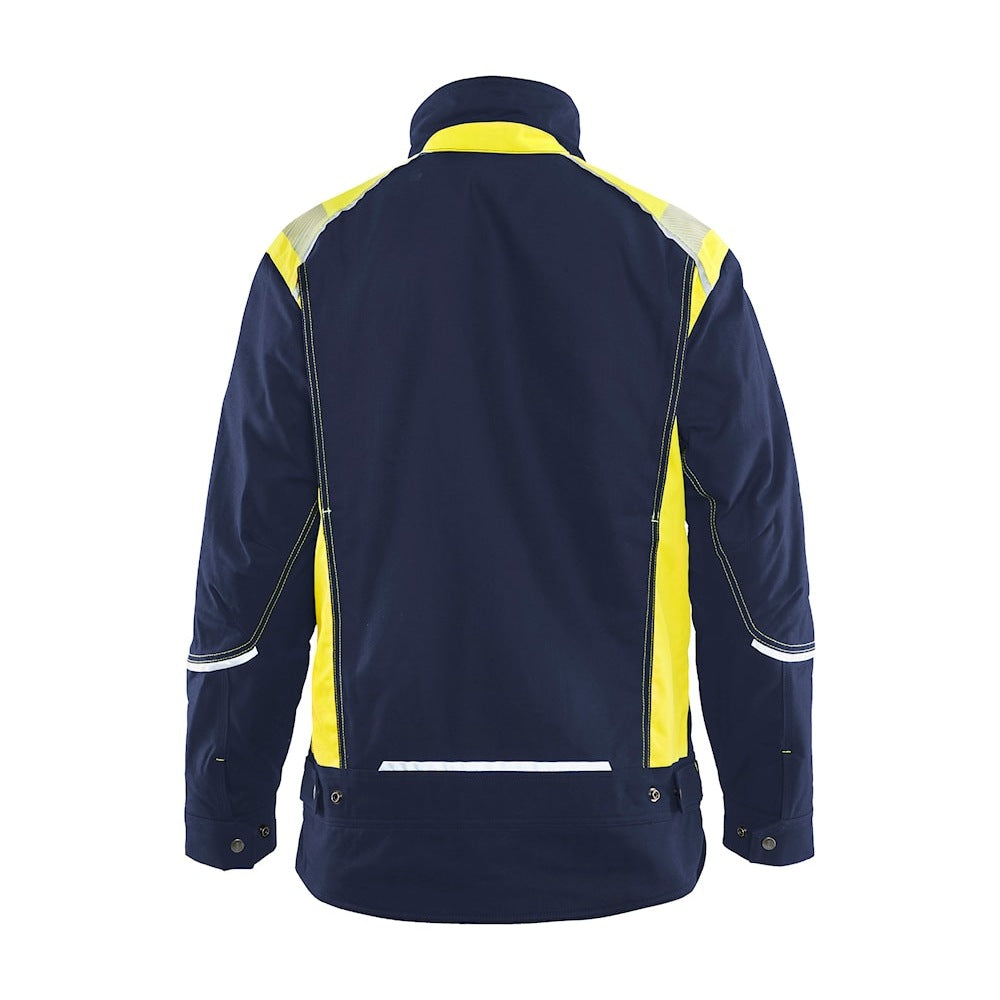 Blaklader Winter Jacket 4915 #colour_navy-blue-hi-vis-yellow