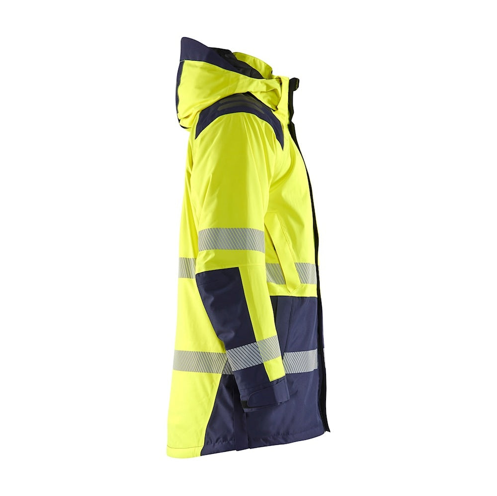 Blaklader Winter Parka Hi-Vis 4457 #colour_hi-vis-yellow-navy-blue