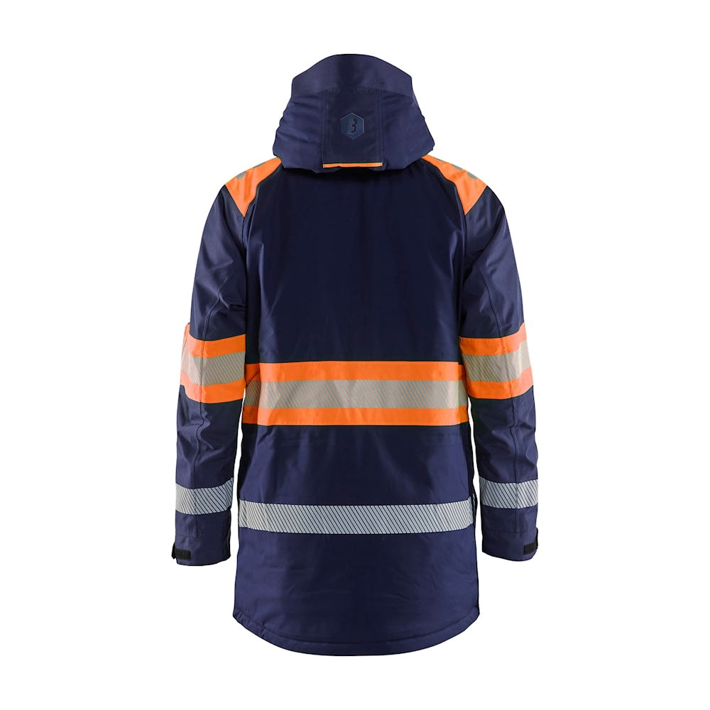 Blaklader Winter Parka Hi-Vis 4485 #colour_navy-blue-orange
