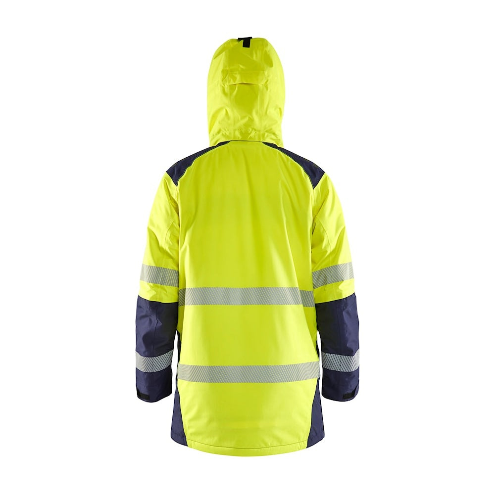 Blaklader Winter Parka Hi-Vis 4457 #colour_hi-vis-yellow-navy-blue