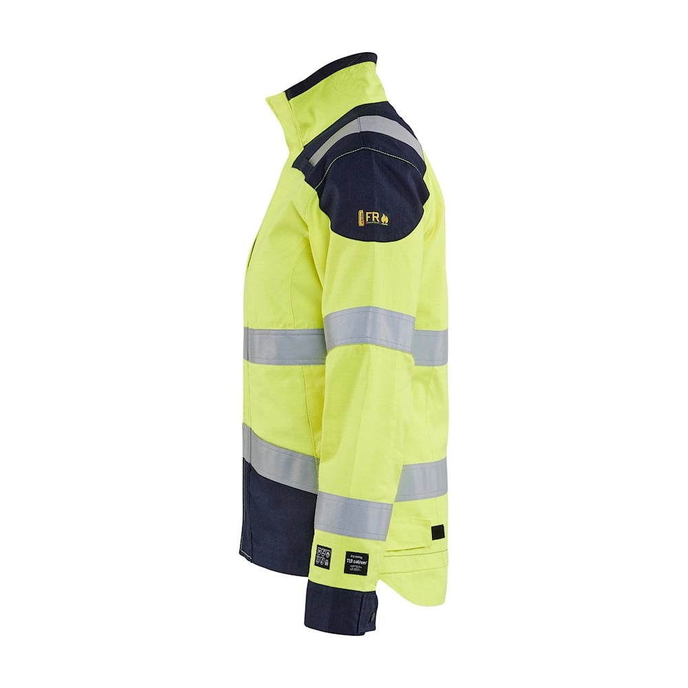 Blaklader Women's Multinorm Inherent Jacket 4969 #colour_hi-vis-yellow-navy-blue