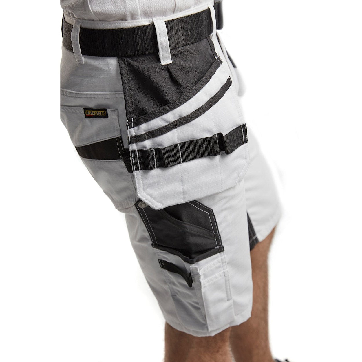 Blaklader Painters Shorts with Stretch 1099 #colour_white-dark-grey
